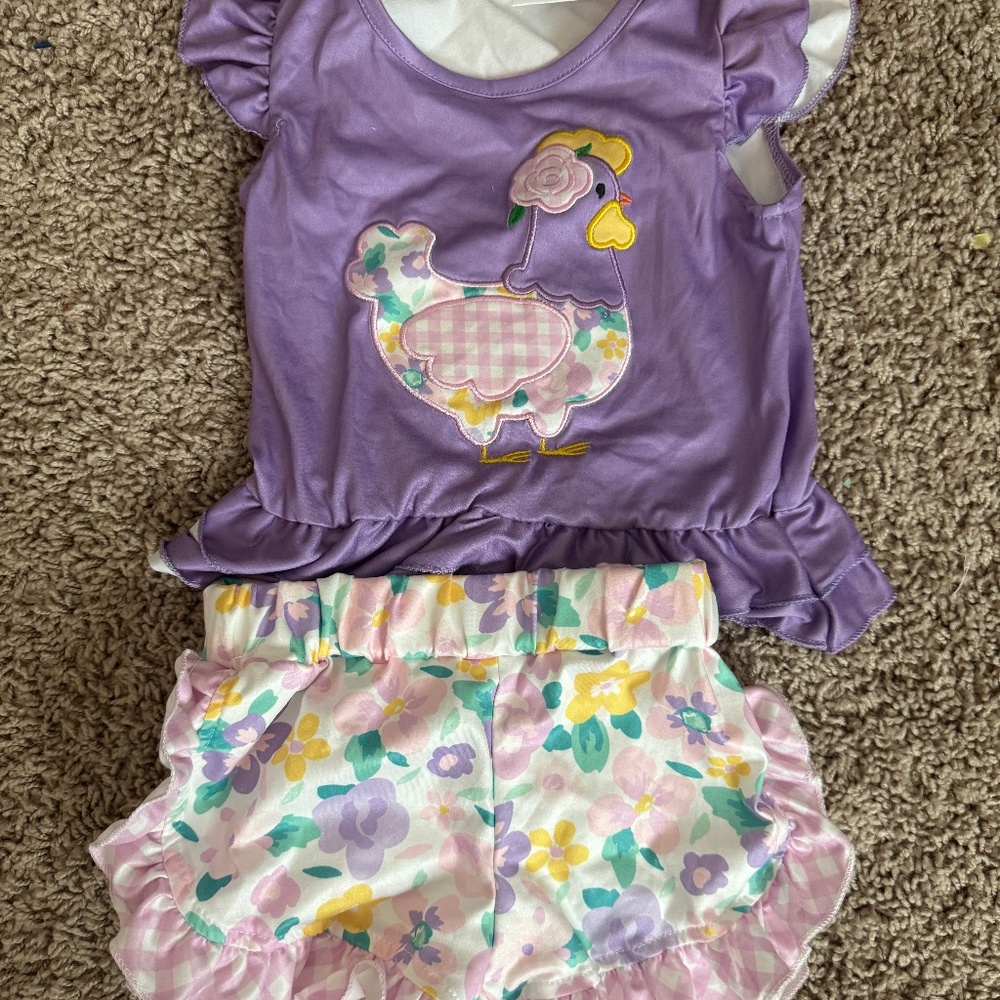 Spring matching shorts shirt set